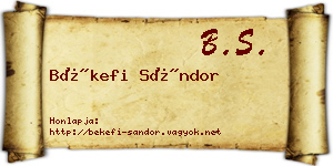Békefi Sándor névjegykártya